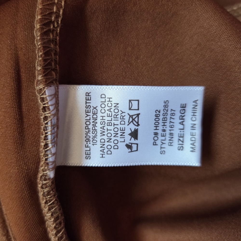 Hunter And Brown Women's Size L‎ Brown Faux Suede Mini Skirt Tulip Hem Zip EUC - Picture 4 of 4
